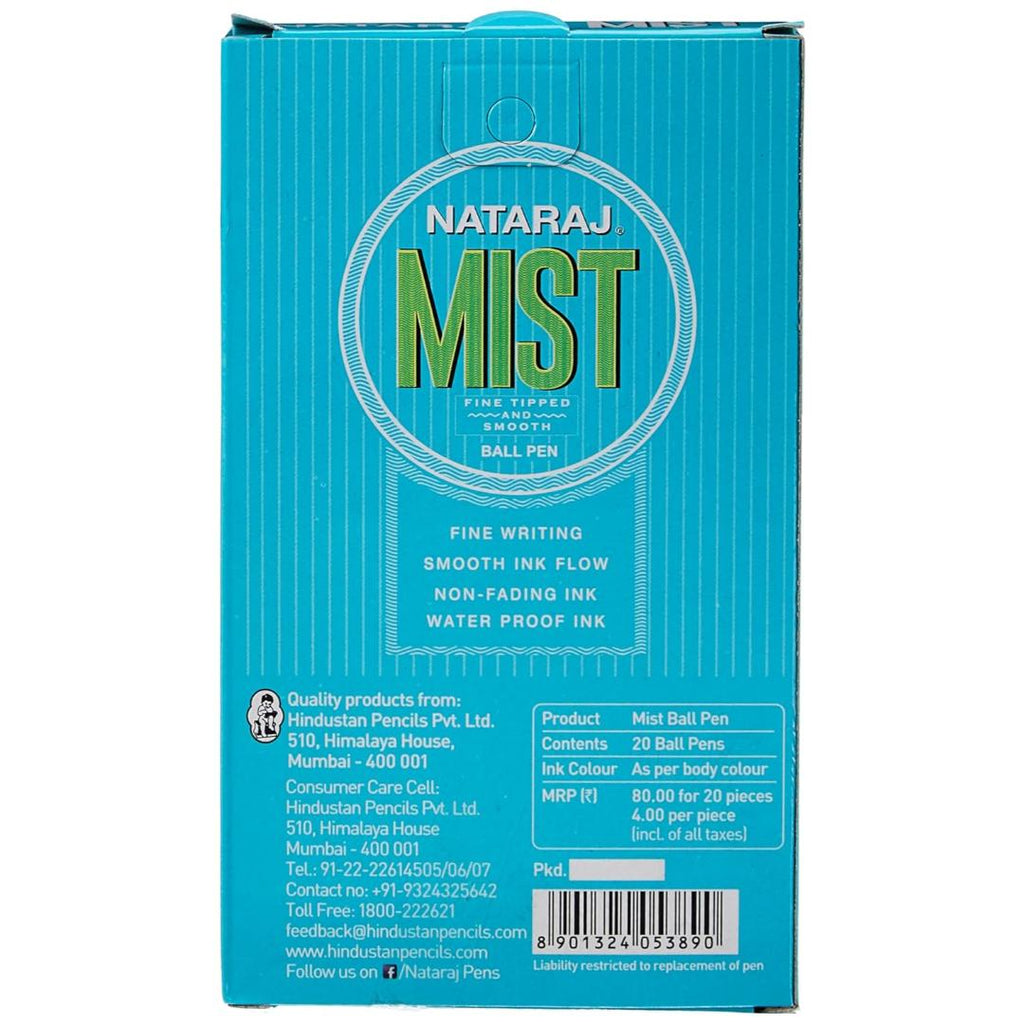 Nataraj 621 Mist Ball Pens | Blue Ink | Smooth Writing | Child-Friendly Design