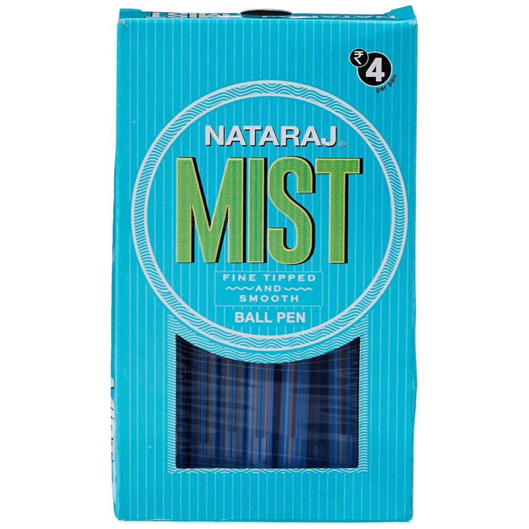 Nataraj 621 Mist Ball Pens | Blue Ink | Smooth Writing | Child-Friendly Design
