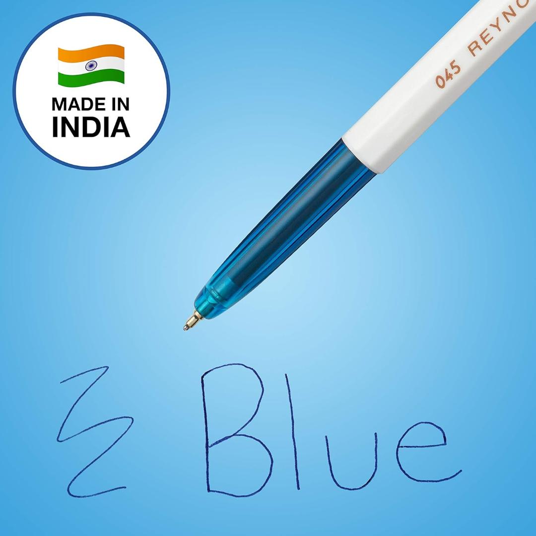 Reynolds 045 Fine Carbure Ball Pens | Blue Ink | Smooth Writing | Pack of 10
