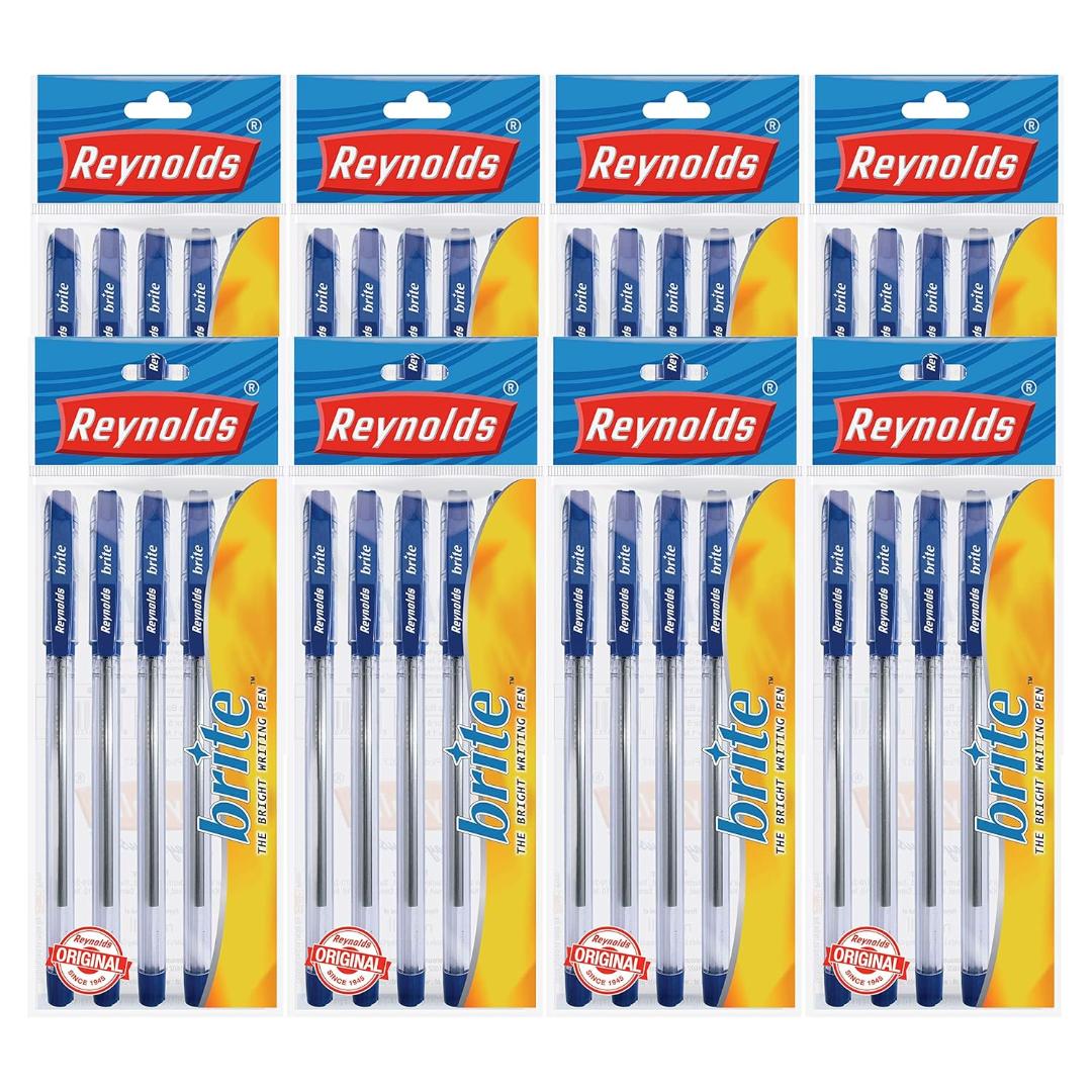 Reynolds Brite 0.7mm Ball Pens | Blue Ink | Smooth Writing | Pack of 40