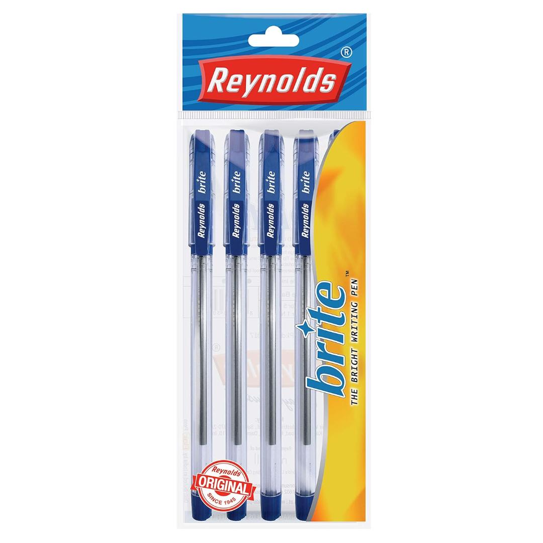 Reynolds Brite 0.7mm Ball Pens | Blue Ink | Smooth Writing | Pack of 40