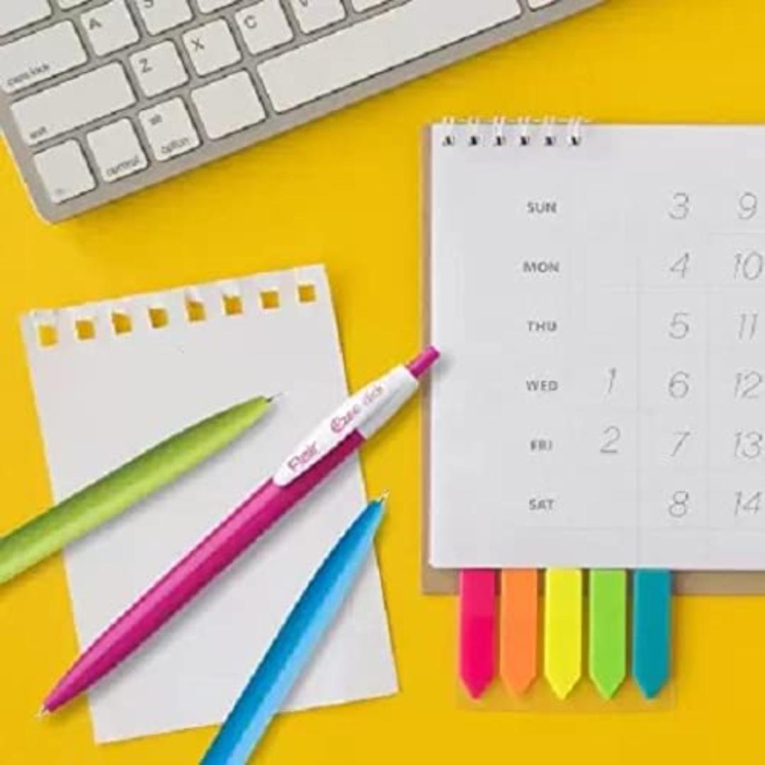 Flair Ezee Click Ball Pens | Blue Ink | Retractable 0.7–1mm Tip | Jar Pack of 25