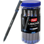 Flair Carbonix Ball Pens | Blue Ink | Fine Tip Smooth Writing | Jar Pack of 30