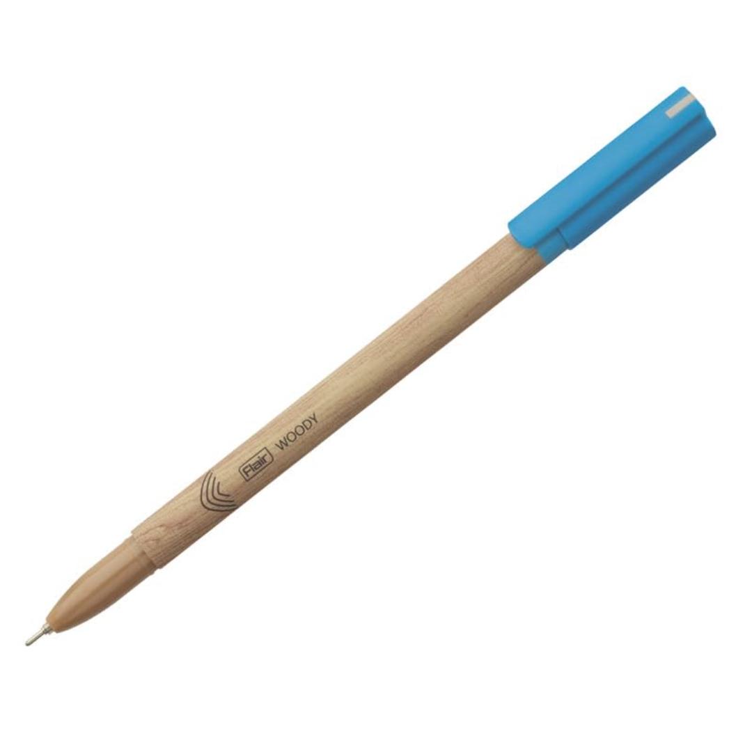 Flair Woody Ball Pens | Blue Ink | 0.7mm Smooth Writing | Box Pack of 10