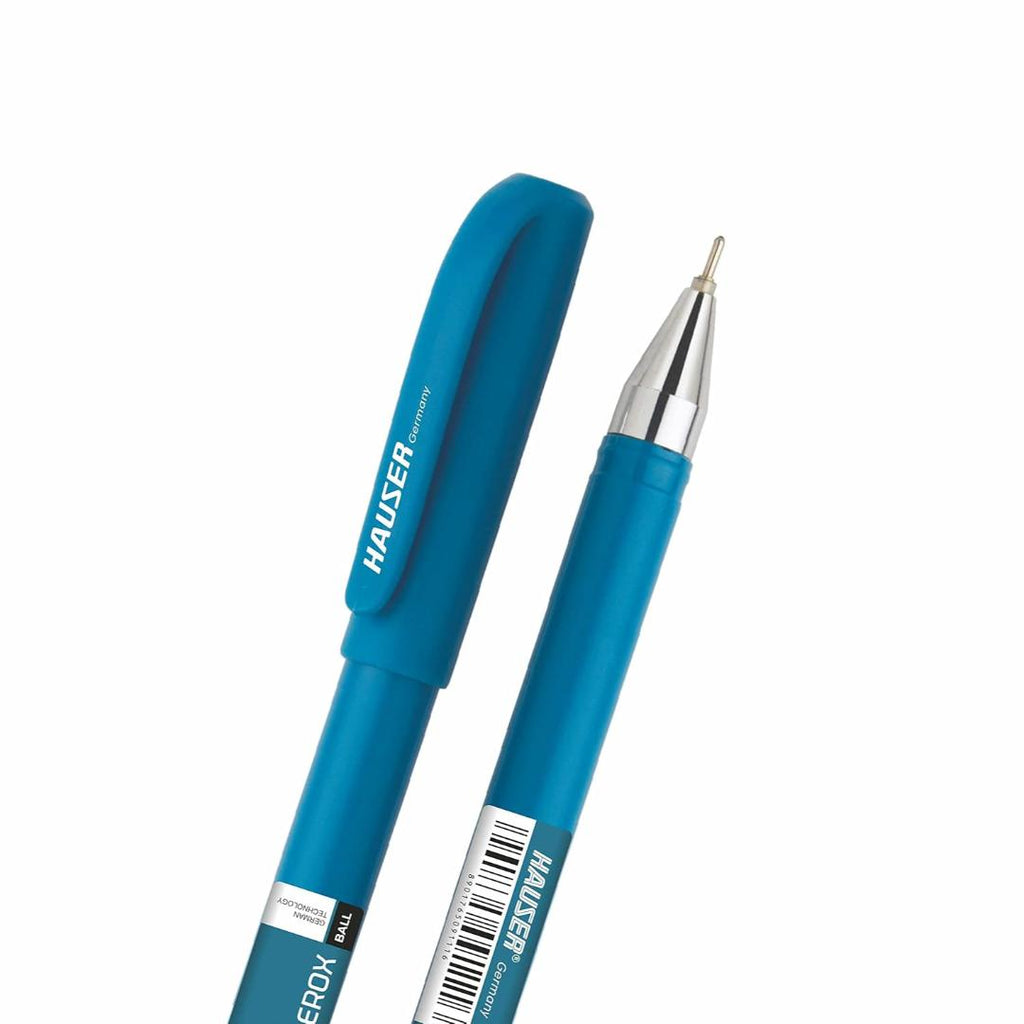 Hauser Aerox Ball Pens | Blue Ink | Smooth Writing Refillable | Pack of 10