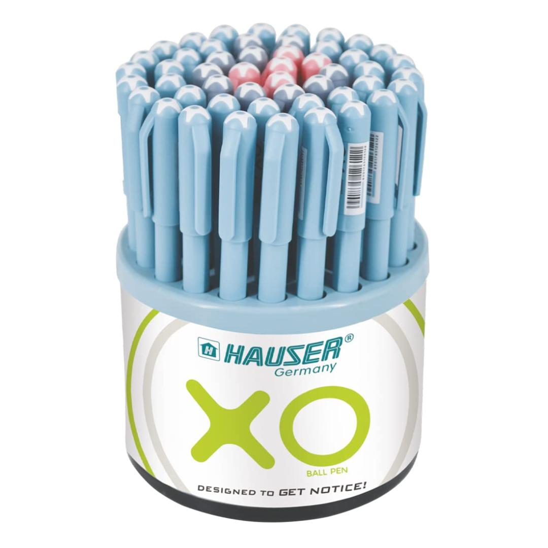 Hauser XO Ball Pens | Blue, Black & Red Ink | Smooth Writing | Pack of 50