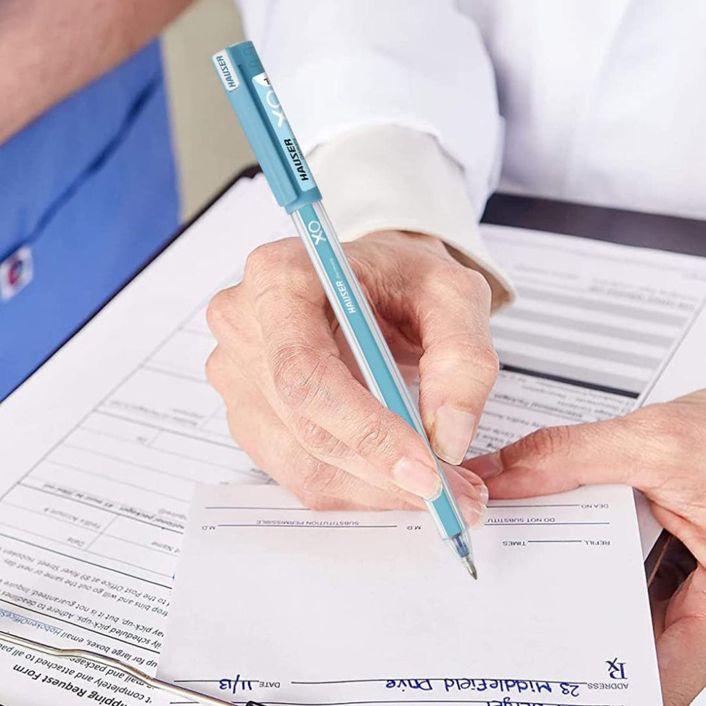 Hauser XO Jumbo Gel Pens | Blue Ink | Smooth Waterproof | Box Pack of 10