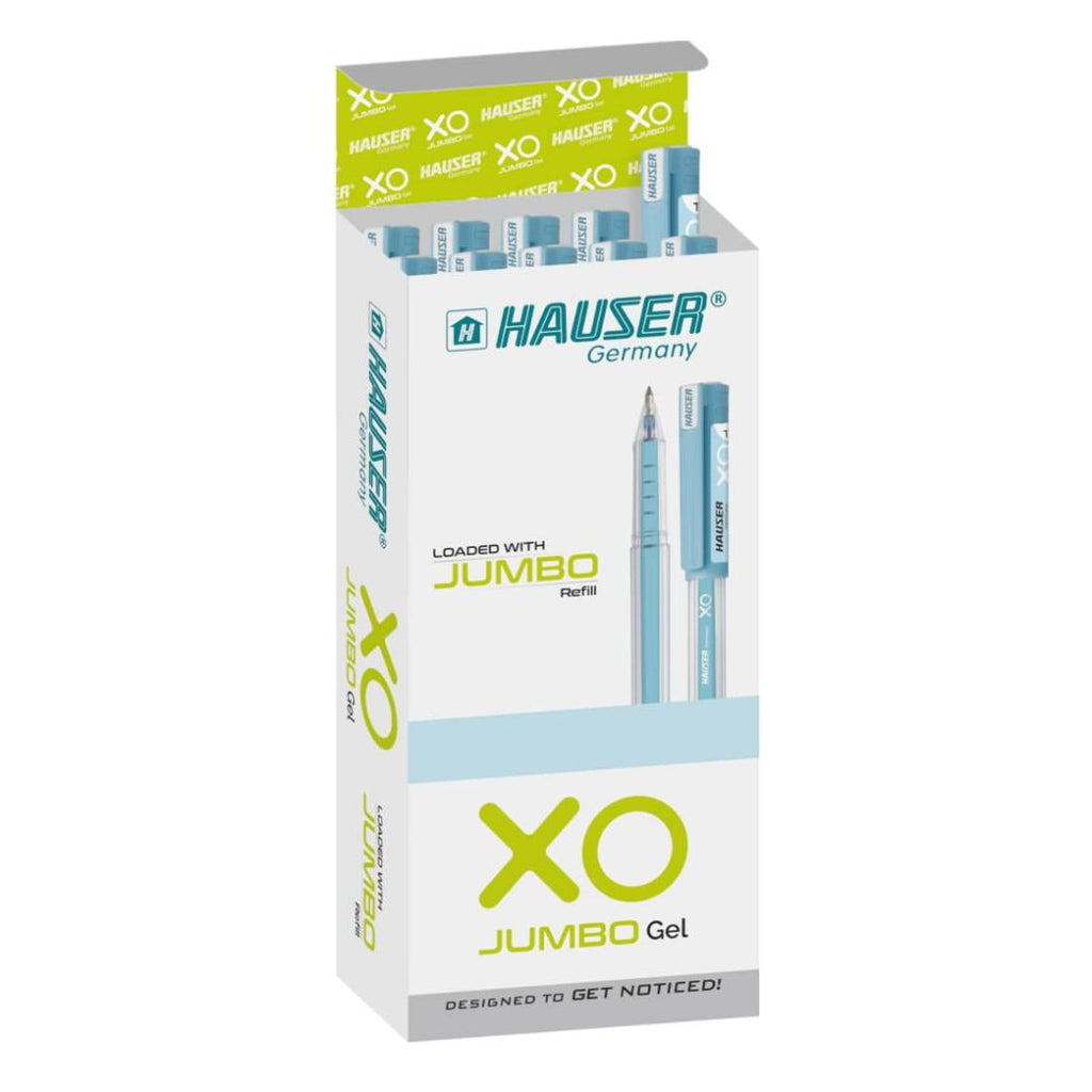 Hauser XO Jumbo Gel Pens | Blue Ink | Smooth Waterproof | Box Pack of 10