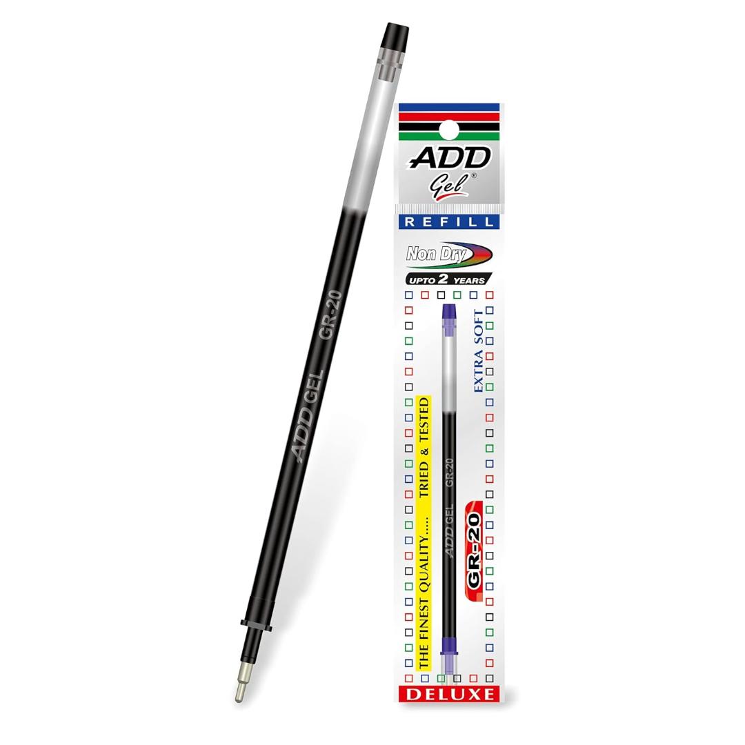 ADD Gel GR-20 Achiever Refills | Blue Ink | Smooth Gel Writing | Pack of 10