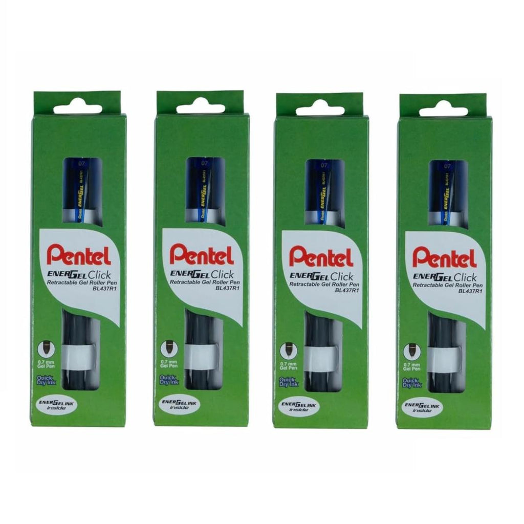 Pentel EnerGel 0.7mm Roller Gel Pens | Blue Ink | Smooth Writing | Pack of 4