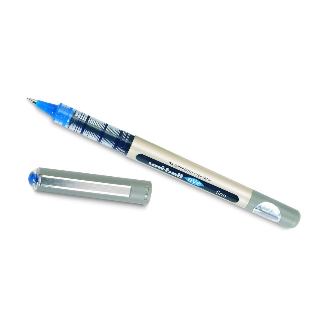 Uni-Ball Eye UB157 Roller Ball Pens | 0.7mm Fine Tip | Blue Ink | Pack of 3