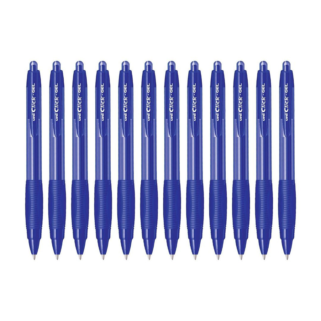 Uni-Ball Click Gel XSGR7 Pens | Blue Ink | Smooth Writing | Pack of 12