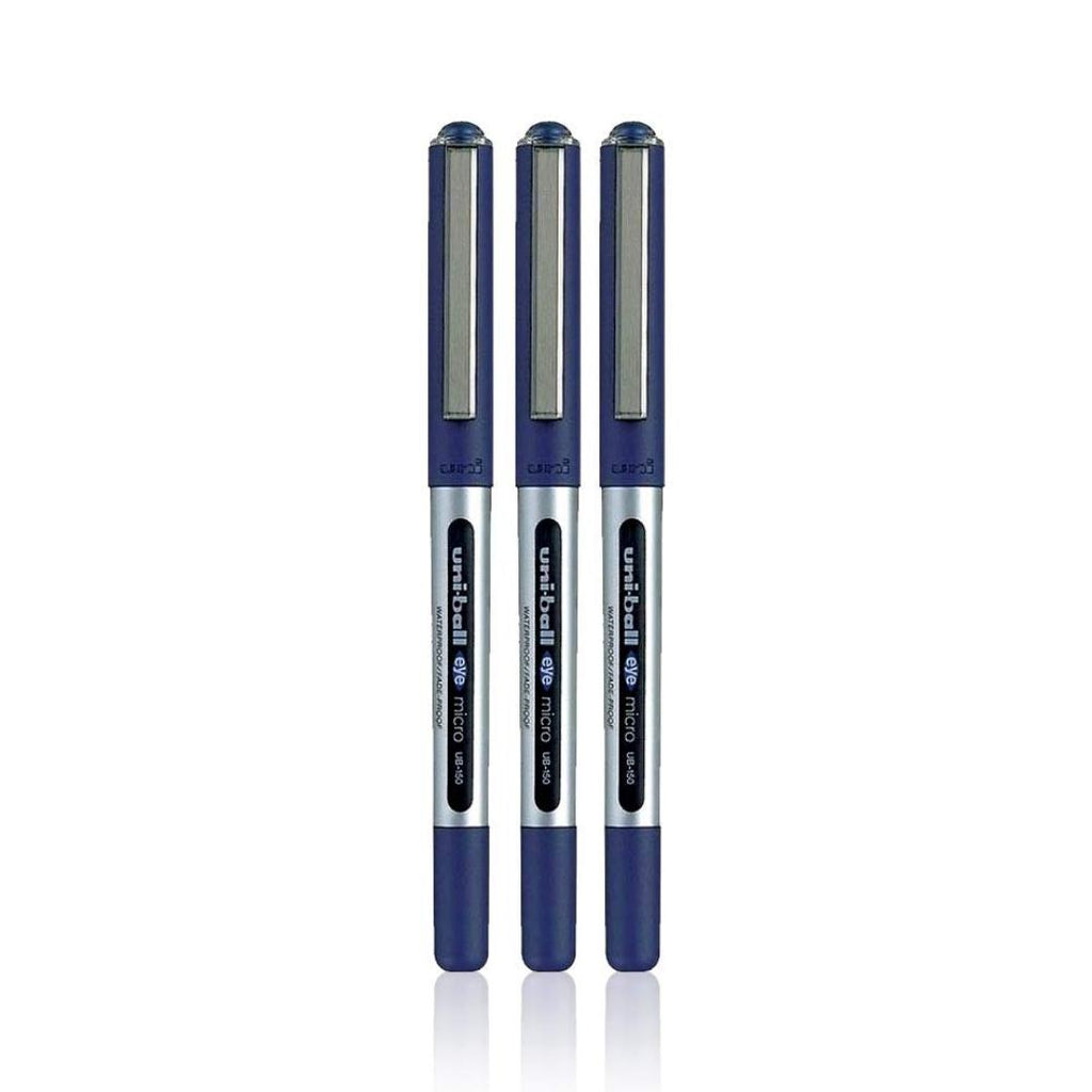 Uni-Ball Eye UB150 Roller Ball Pens | Micro Tip | Blue Ink | Pack of 3