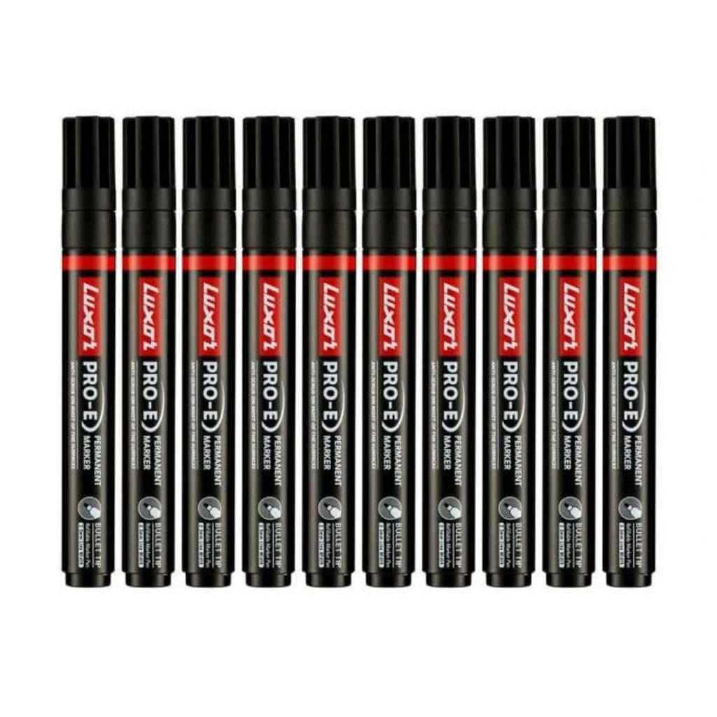 Luxor Permanent Marker 1884 Pro-E | Black Ink | Refillable Markers | Pack of 50