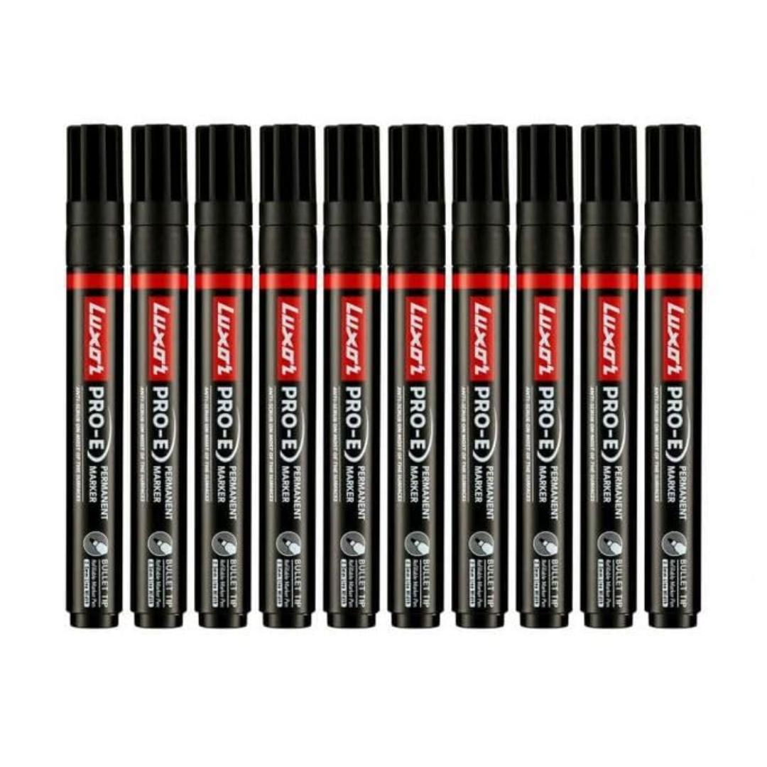 Luxor Permanent Marker 1884 Pro-E | Black Ink | Refillable Markers | Pack of 50