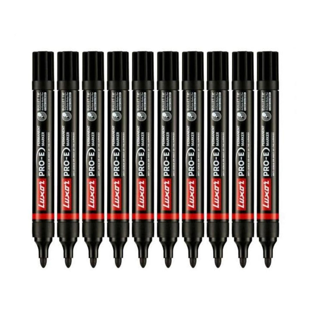 Luxor Permanent Marker 1884 Pro-E | Black Ink | Refillable Markers | Pack of 50