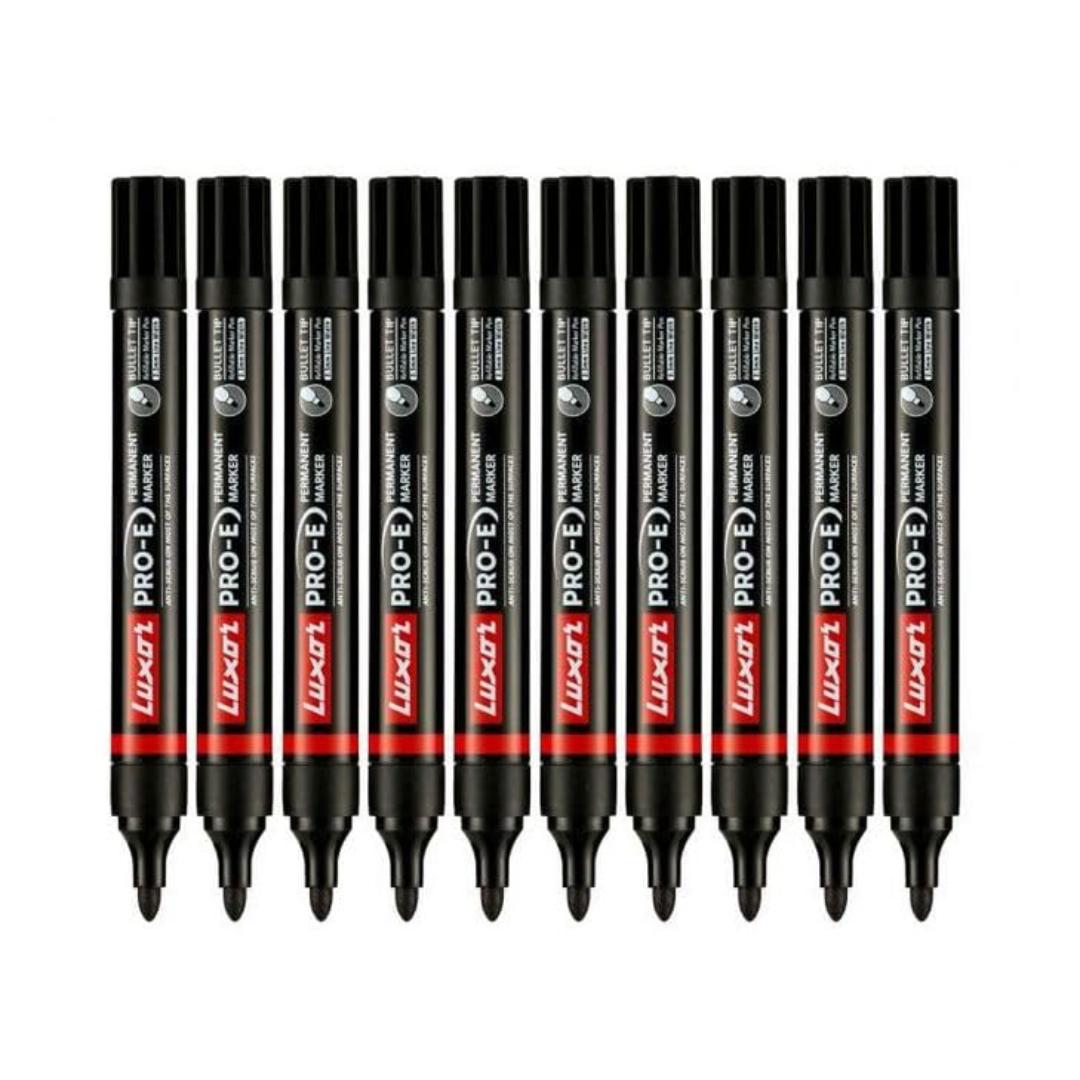 Luxor Permanent Marker 1884 Pro-E | Black Ink | Refillable Markers | Pack of 50