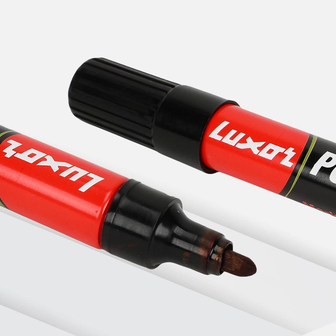 Luxor 960 Permanent Markers | Bright Red Ink | Durable | Box of 10