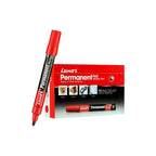 Luxor 960 Permanent Markers | Bright Red Ink | Durable | Box of 10
