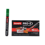 Luxor Pro-E Permanent Markers | Refillable Green Ink | Bold | Pack of 10