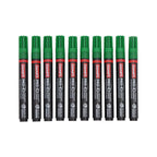 Luxor Pro-E Permanent Markers | Refillable Green Ink | Bold | Pack of 10