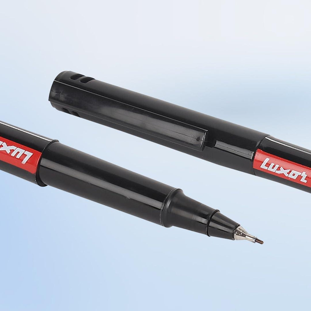 Luxor 1236 CD/DVD/OHP Fine Markers | Black Ink | Smudge-Free | Box of 10