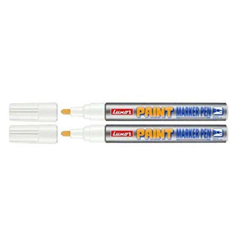 Luxor Paint Bold Markers | White Ink | Waterproof Permanent | 2 Pen Combo