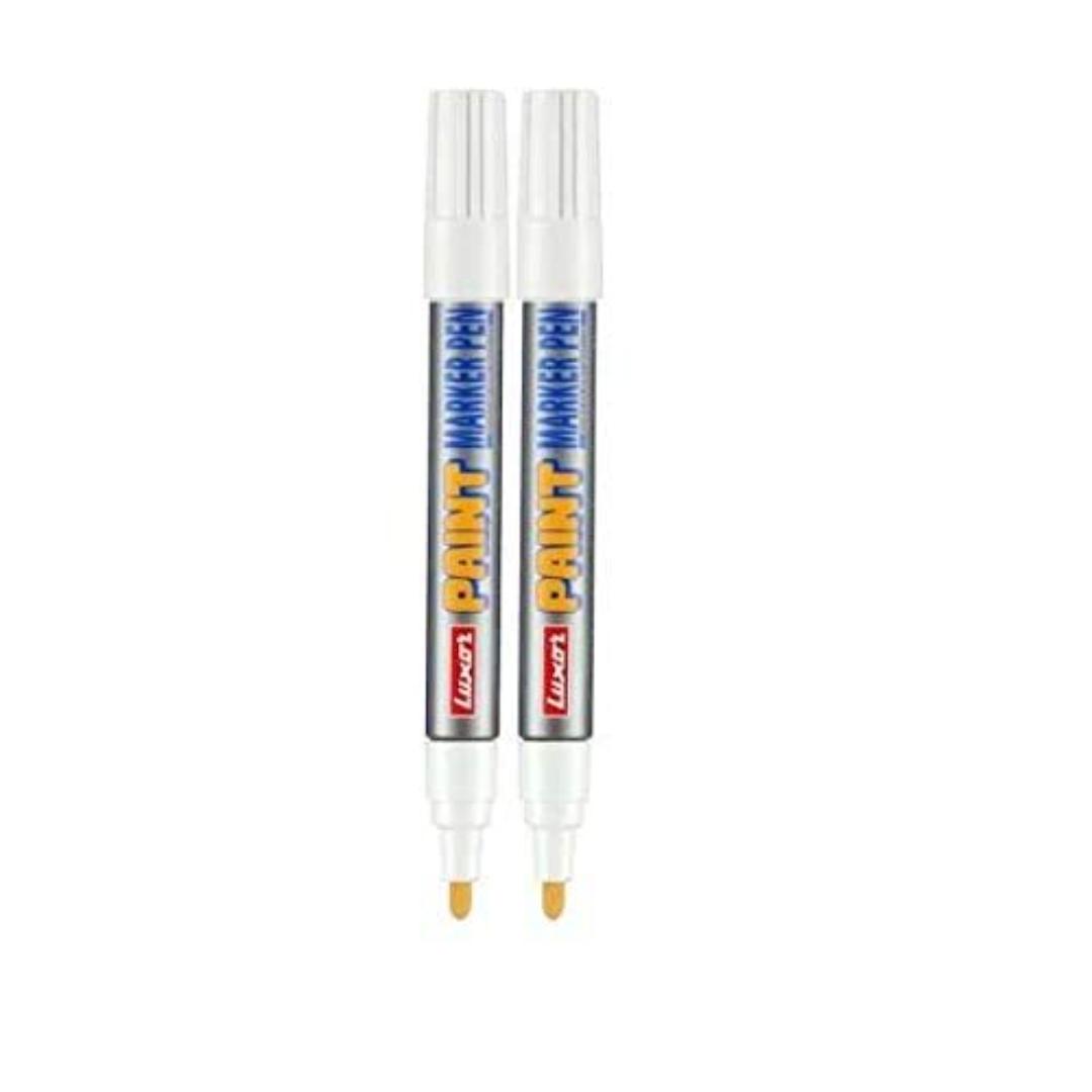 Luxor Paint Bold Markers | White Ink | Waterproof Permanent | 2 Pen Combo