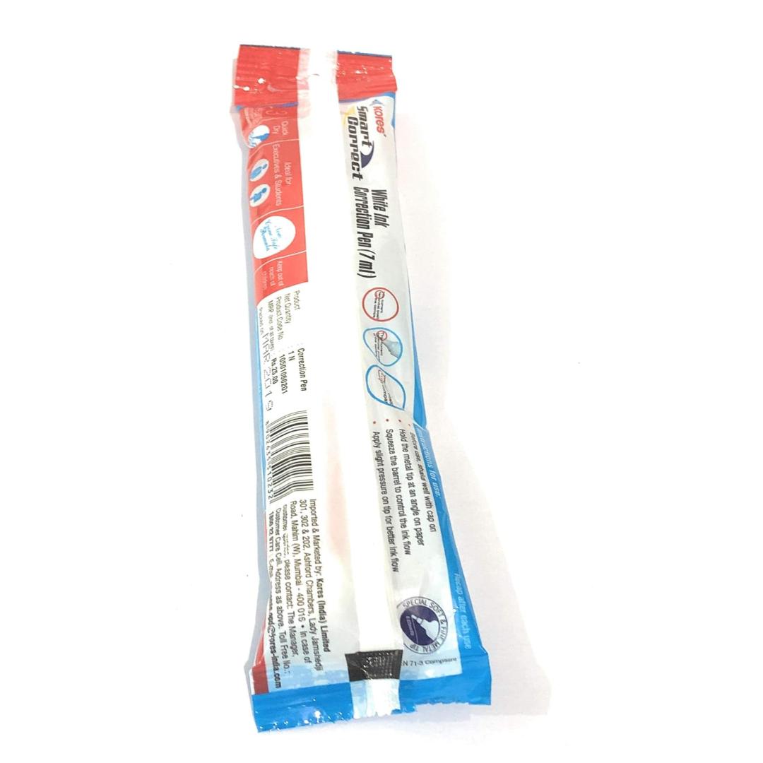 Kores Smart Correct White Ink Correction Pen | 7 ml Metal Tip ( Pack of 10 )