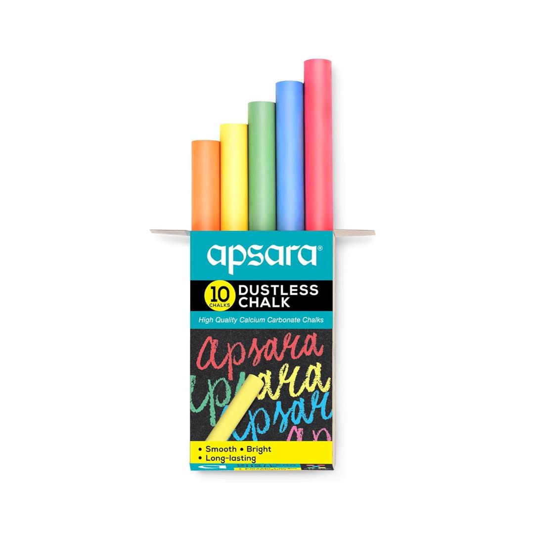 Apsara Assorted Dustless Chalks | 100 Units, Hypoallergenic & Vibrant