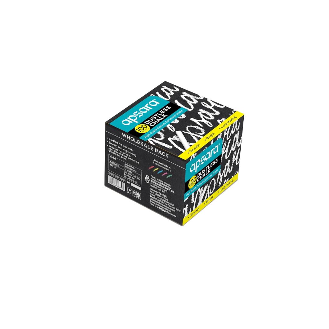 Apsara White Dustless Chalks | 10 Sticks Non-Toxic & Board Friendly