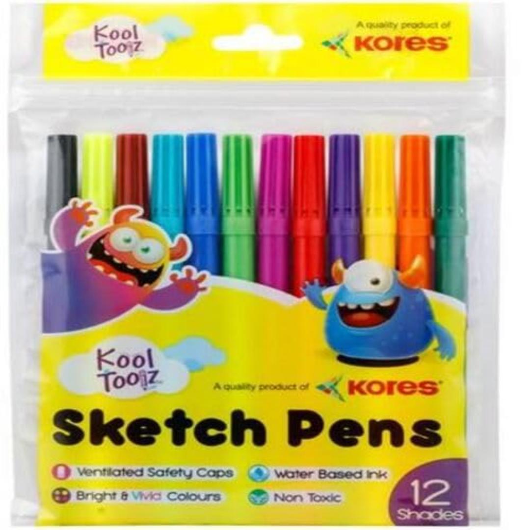 Kores Sketch Pens | 12 Shades Multicolor (Pack of 20 Sets)