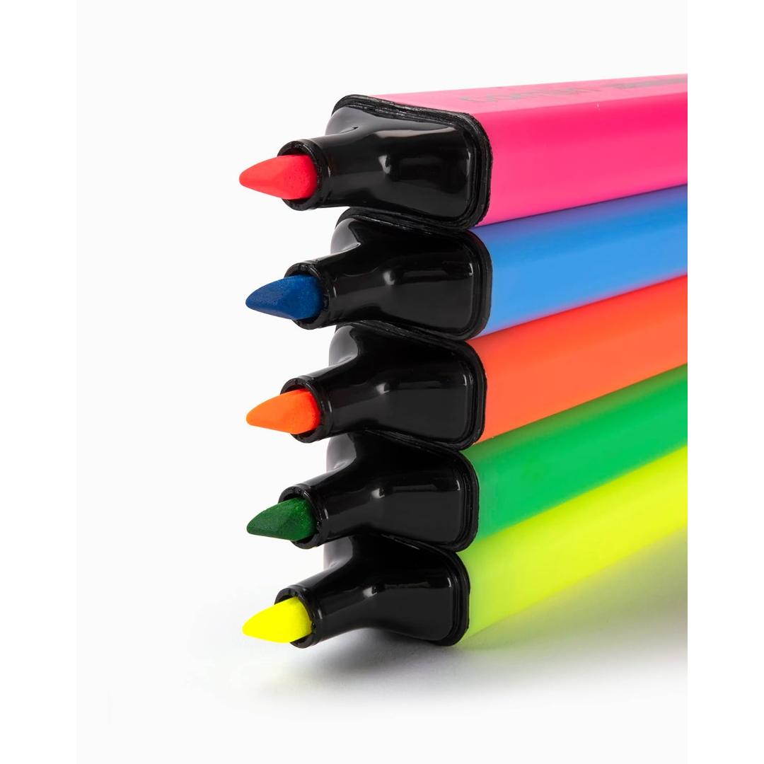 Camlin Highlighter Pens | 5 Shades Multicolor Set, Chisel Tip