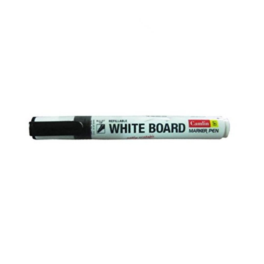 Camlin Whiteboard Marker Pen | Bold Tip, Black, Refillable