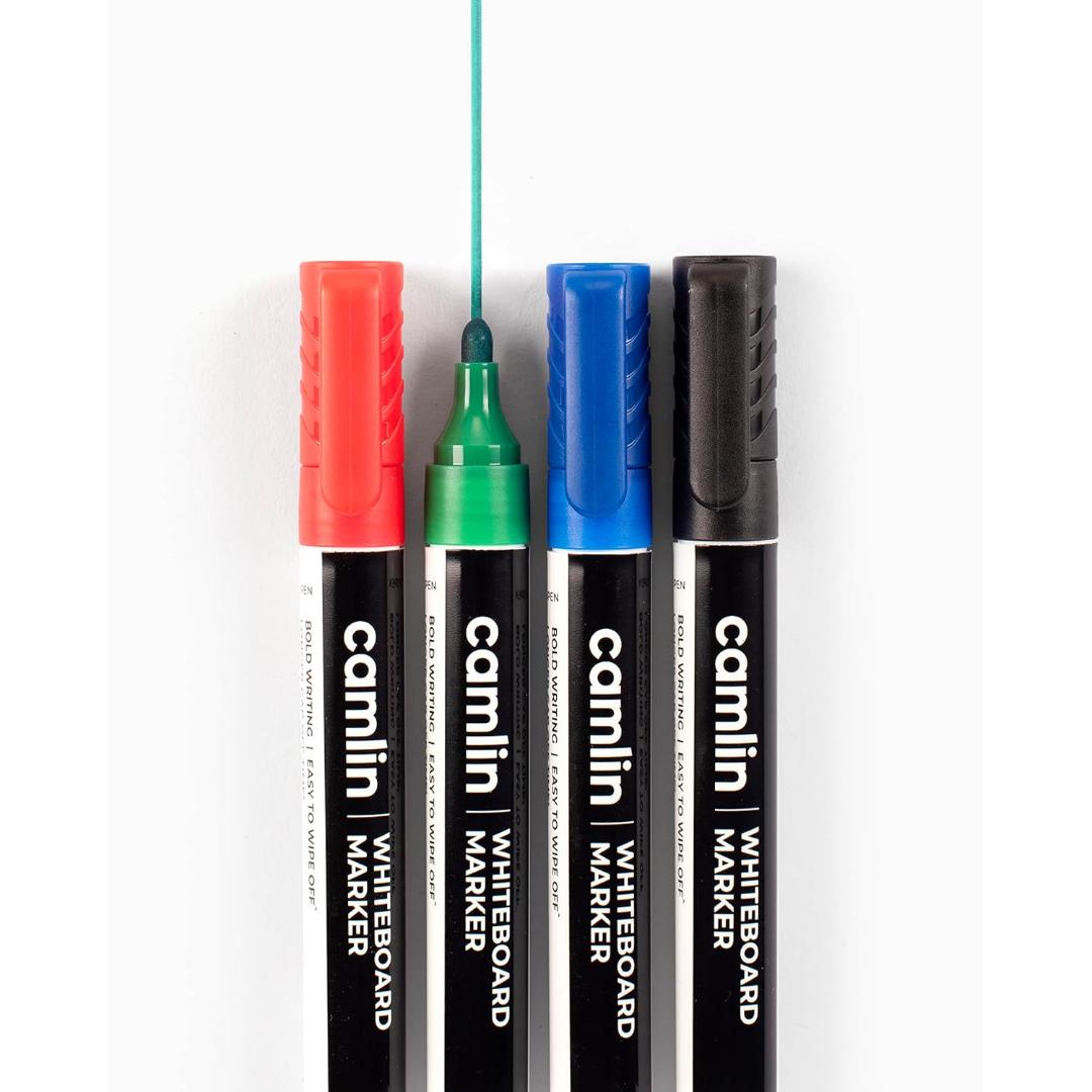 Camlin Kokuyo PB Whiteboard Markers | Refillable Multicolor Pack of 4