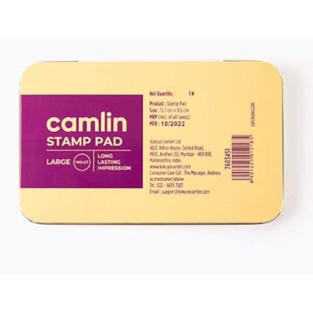 Camlin Stamp Pad | Large Size 15.7×9.6 cm, Blue Ink (Pack of 1)