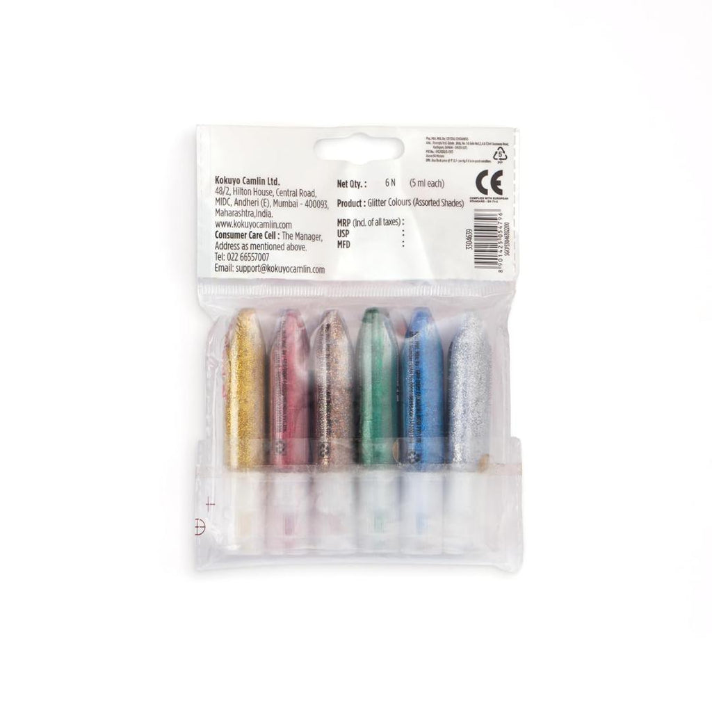 Camel Kokuyo Sparkle Colors | 5 ml Tubes, 6 Shades Multi Finish Set