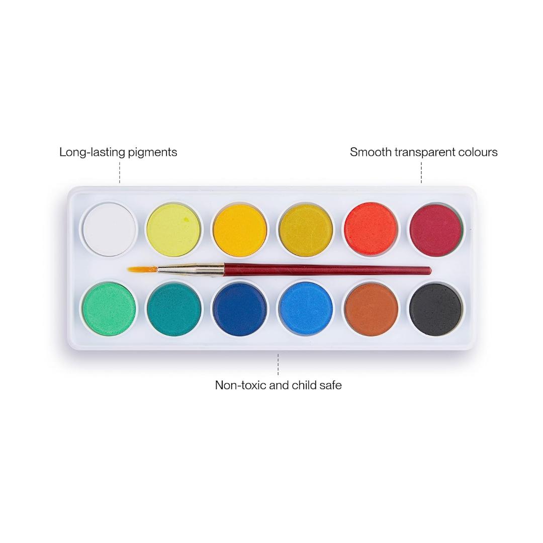 Camel Student Water Colour Cakes | 12 Shades with Brush