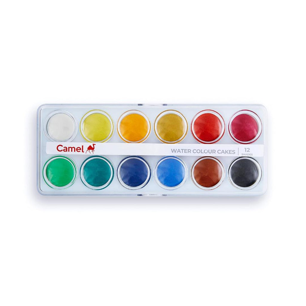 Camel Student Water Colour Cakes | 12 Shades with Brush