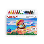 Camel Wax Crayons | 12 Shades + 1 Glitter Crayon Free (13 Pcs Set)