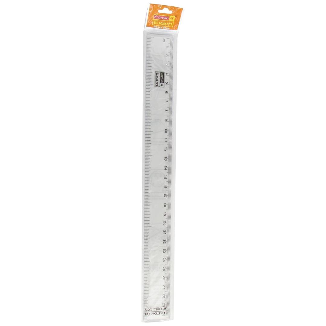 Camlin Kokuyo Exam Standard Scale | 30 cm Transparent Plastic (Pack of 10)