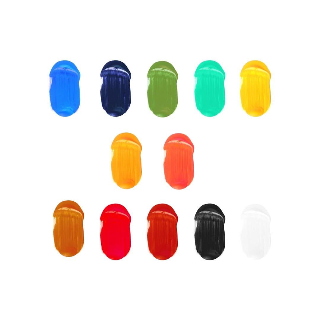 Camlin Kokuyo Artist Acrylic Colours | 40 ml × 12 Shades with Mediums