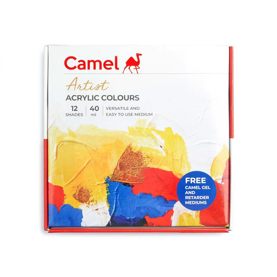 Camlin Kokuyo Artist Acrylic Colours | 40 ml × 12 Shades with Mediums