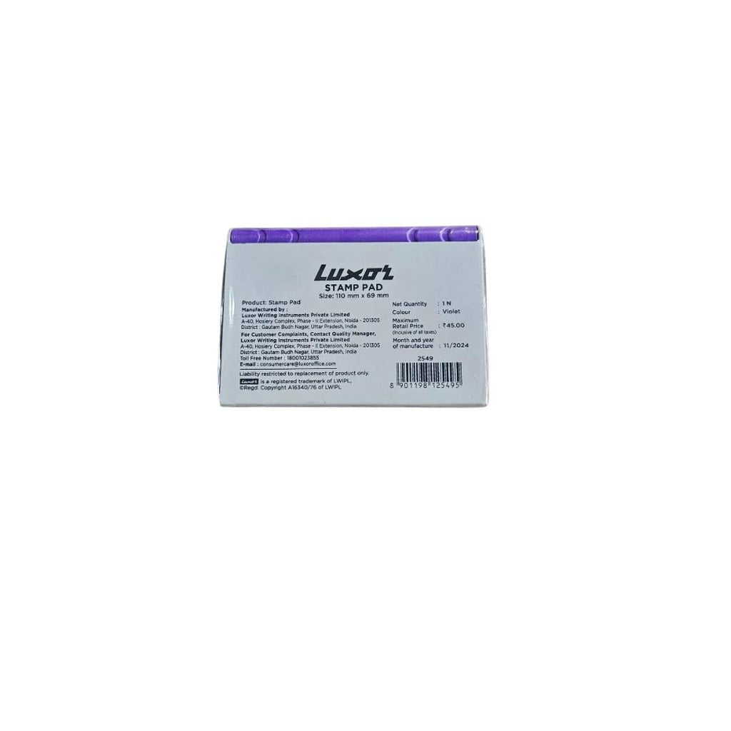 Luxor Stamp Pad | Violet Ink | Medium & Small | Durable Plastic Case