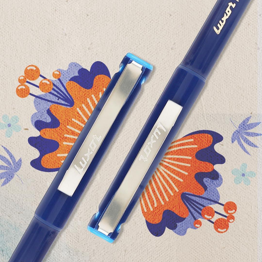 Luxor Finewriter 05 Pens | Assorted Colours, Pack of 10 Fine Liners