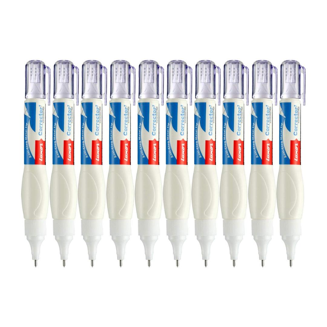 Luxor 1450 Corrector Pen | White Ink Correction Pen (Box of 10)
