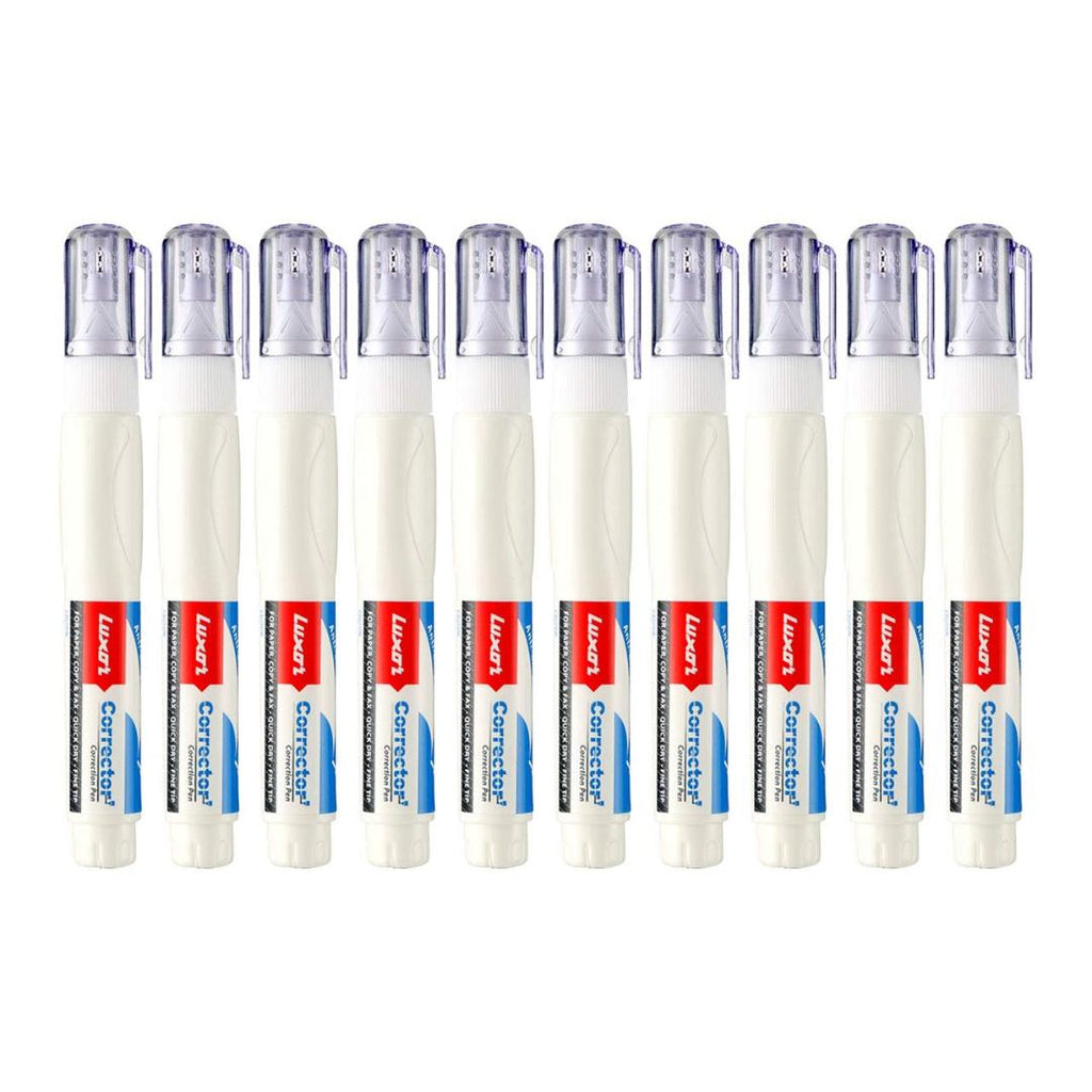 Luxor 1450 Corrector Pen | White Ink Correction Pen (Box of 10)