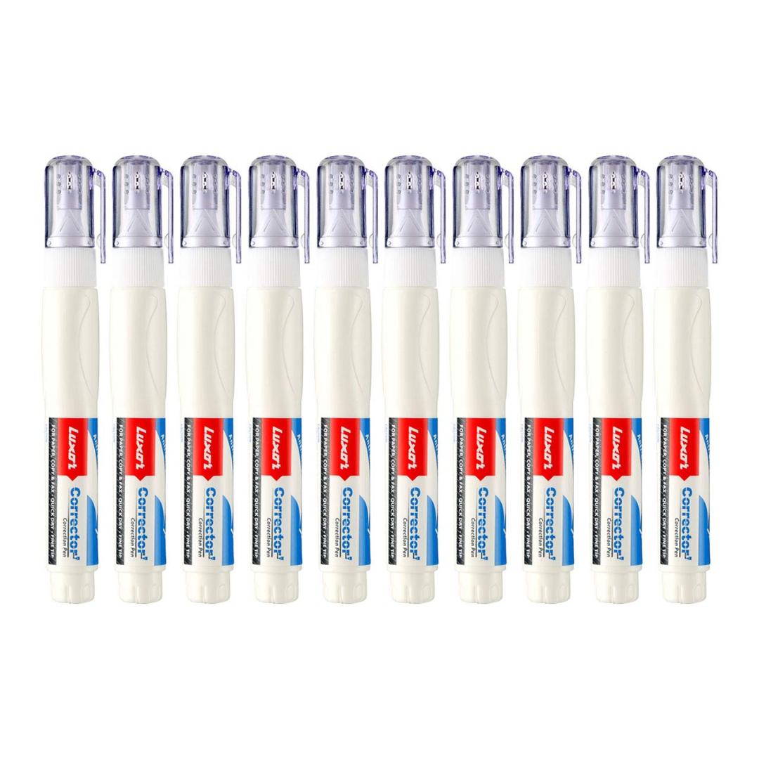 Luxor 1450 Corrector Pen | White Ink Correction Pen (Box of 10)