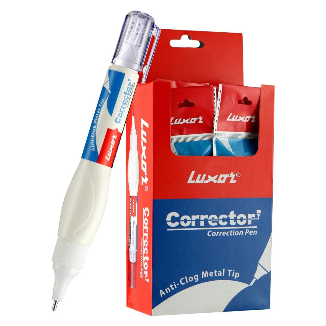 Luxor 1450 Corrector Pen | White Ink Correction Pen (Box of 10)