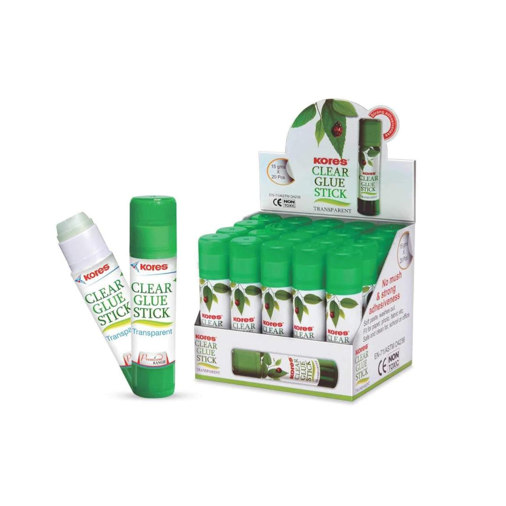 Kores Clear Glue Stick | 8g Transparent Adhesive (Pack of 30)